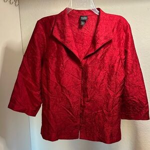Eileen Fisher Rich Red Textured Top